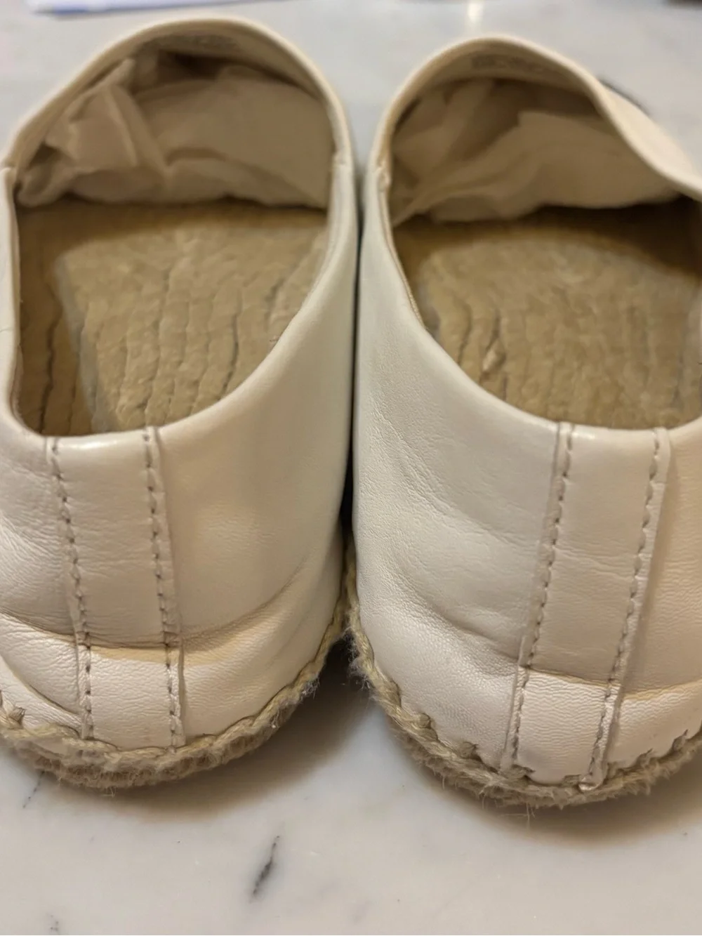 Tory Burch Cream and Black Slip-On Espadrilles, Size 9